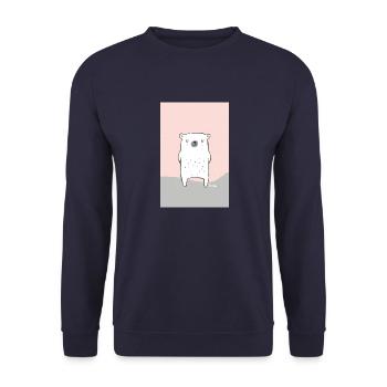 Eisbären Untersetzer - Unisex Pullover - Navy - Vorne - Alina (178cm) & Michal (187cm)