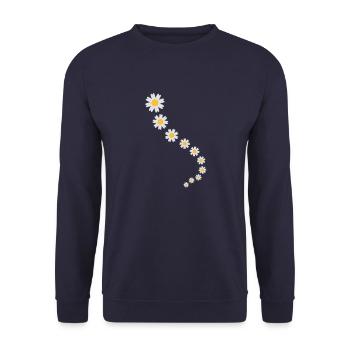 Flowers - Unisex Sweatshirt - navy - Front - Alina (178cm) & Michal (187cm)
