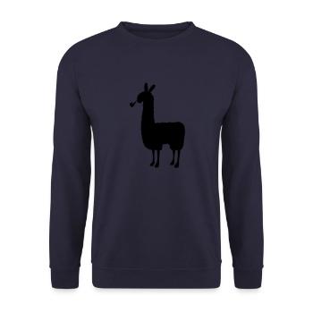 fumer le lama - Sweat-shirt Unisexe - marine - Devant - Alina (178cm) & Michal (187cm)