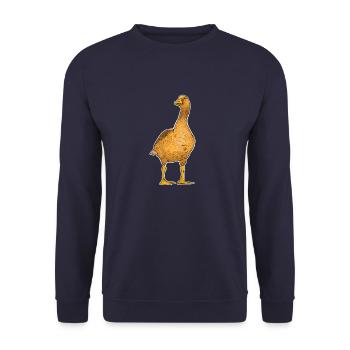 Orangene Gans - Unisex Pullover - Navy - Vorne - Alina (178cm) & Michal (187cm)