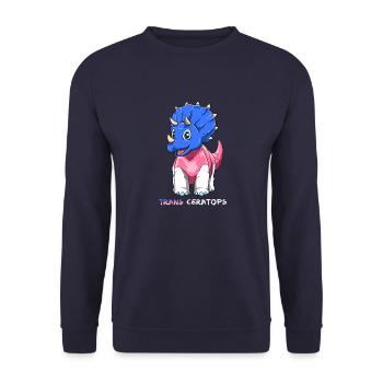 Funny Transgender Dinosaur Gift - Unisex Sweatshirt - navy - Front - Alina (178cm) & Michal (187cm)