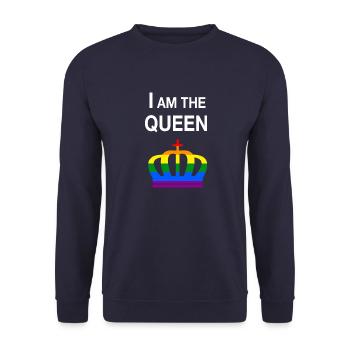 I am the Queen - Sweat-shirt Unisexe - marine - Devant - Alina (178cm) & Michal (187cm)