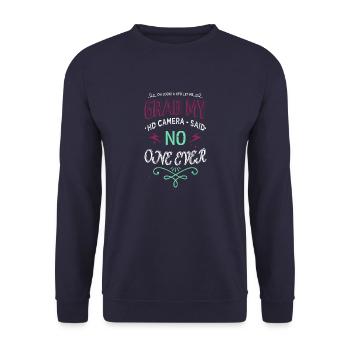 Awesome Alien Kid Happy Animal Anal Sample 2019 - Unisex Sweatshirt - navy - Front - Alina (178cm) & Michal (187cm)