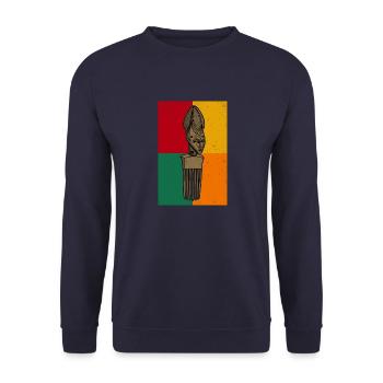 Afro Comb Hair Hairstyle History Culture Africa Comb - Unisex Sweatshirt - navy - Front - Alina (178cm) & Michal (187cm)