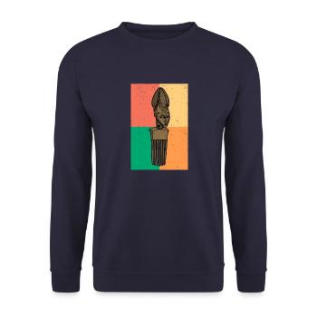 Afro Comb Hair Hairstyle History Culture Africa Comb - Unisex Sweatshirt - navy - Front - Alina (178cm) & Michal (187cm)