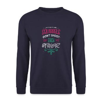 present idea funny happy bday fun funny sayings - Unisex Pullover - Navy - Vorne - Alina (178cm) & Michal (187cm)