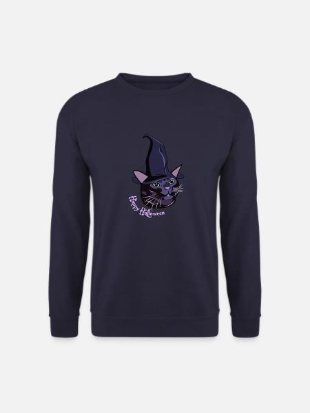 Feliz Halloween Gato Disociado - Unisex Pullover - Navy