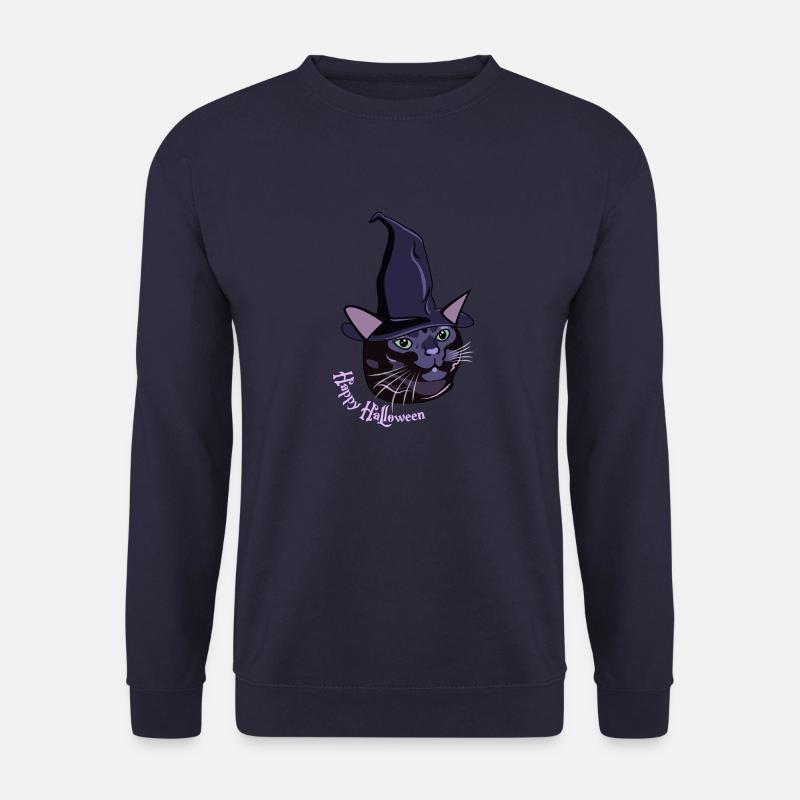 Feliz Halloween Gato Disociado - Unisex Pullover - Navy