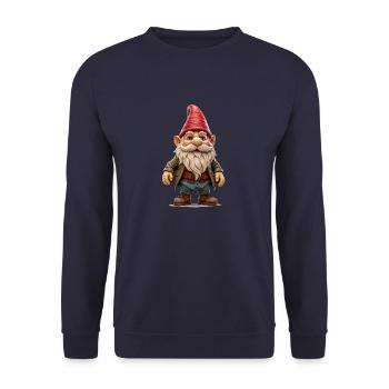 Le nain de jardin, symbole de tradition et d’humour - Sweat-shirt Unisexe - marine - Devant - Alina (178cm) & Michal (187cm)
