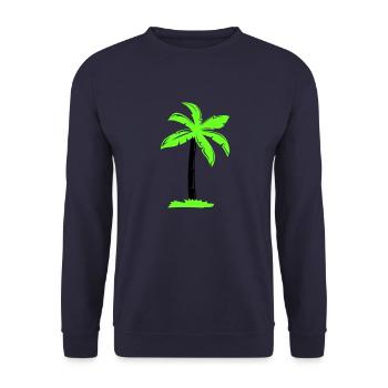 palmier - Sweat-shirt Unisexe - marine - Devant - Alina (178cm) & Michal (187cm)