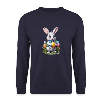 Lapin de Pâques - Sweat-shirt Unisexe - marine - Devant - Alina (178cm) & Michal (187cm)