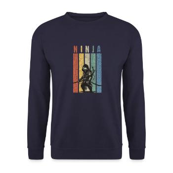 Retro Ninja Warrior - Unisex Sweatshirt - navy - Front - Alina (178cm) & Michal (187cm)