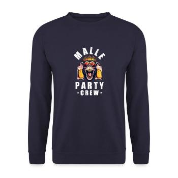 Malle Party Crew Affe Mallorca - Unisex Pullover - Navy - Vorne - Alina (178cm) & Michal (187cm)