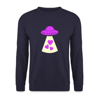Coeur d’OVNI - Sweat-shirt Unisexe - marine - Devant - Alina (178cm) & Michal (187cm)