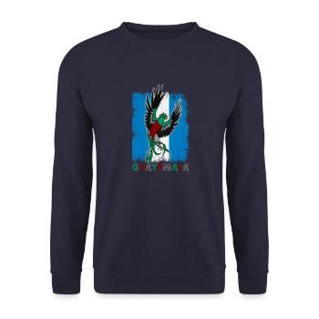 Guatemaltekisch Vogel Paradiesvogel Quetzal - Unisex Pullover - Navy - Vorne - Alina (178cm) & Michal (187cm)
