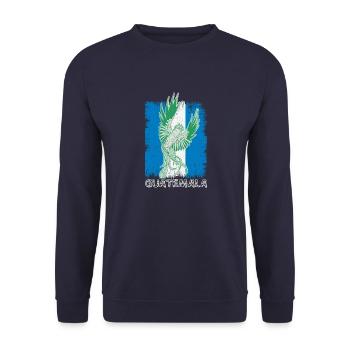 Guatemaltekisch Vogel Paradiesvogel Quetzal - Unisex Pullover - Navy - Vorne - Alina (178cm) & Michal (187cm)
