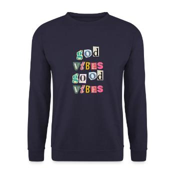 "God Vibes T-Shirt - Positive gifts Designs” - Unisex Sweatshirt - navy - Front - Alina (178cm) & Michal (187cm)