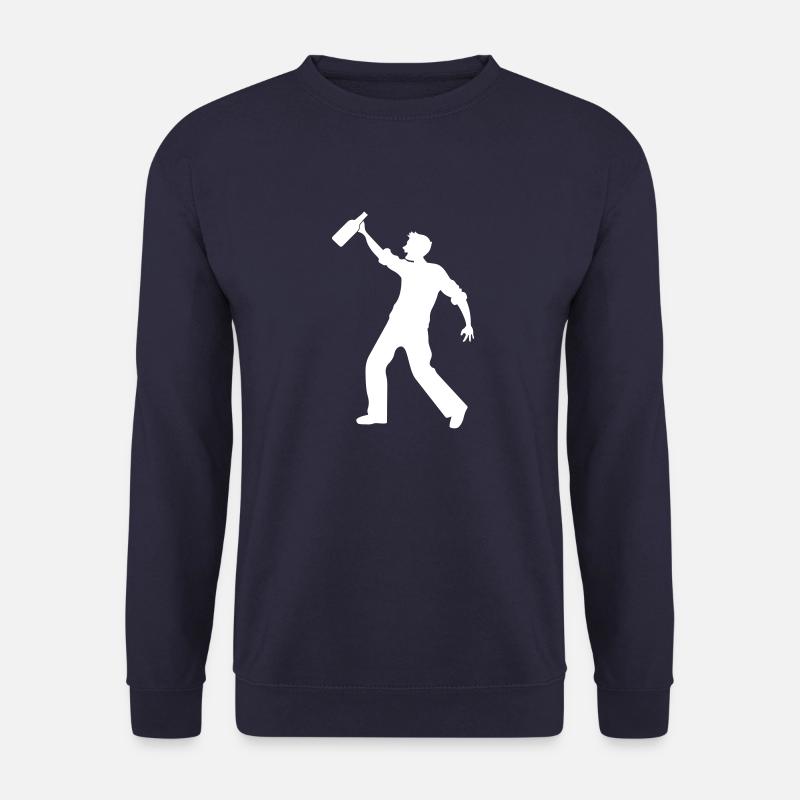 Beer Drinking Silhouette - Unisex Sweatshirt - navy