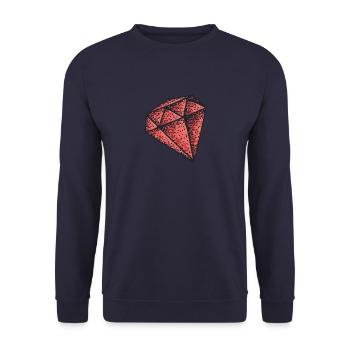 Diamant rouge - Sweat-shirt Unisexe - marine - Devant - Alina (178cm) & Michal (187cm)