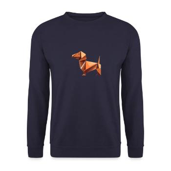 dachshund - Unisex Sweatshirt - navy - Front - Alina (178cm) & Michal (187cm)