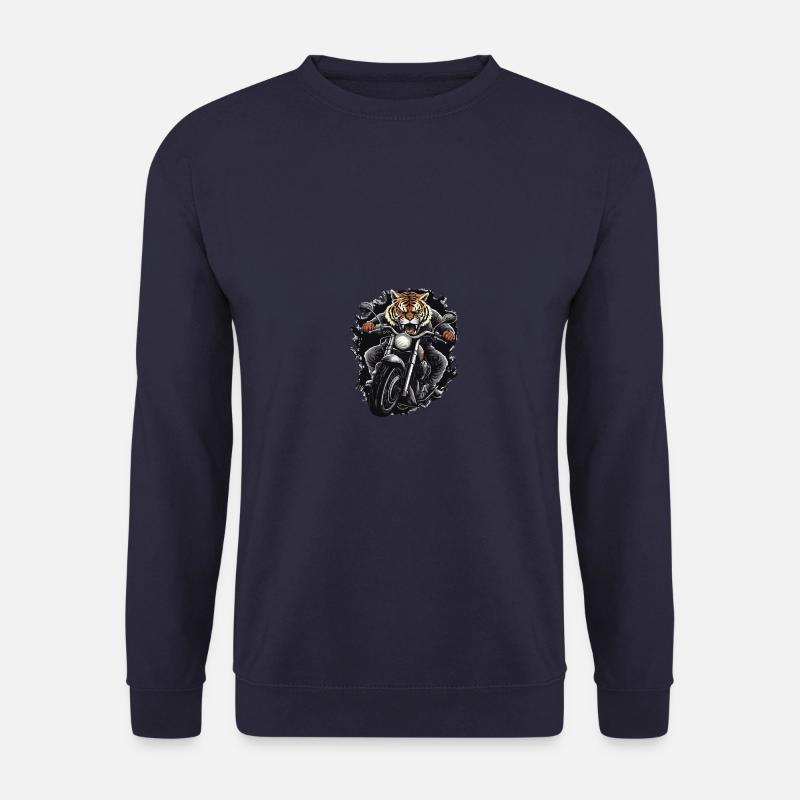 Motorcycle Biker Tiger - Unisex Sweatshirt - navy