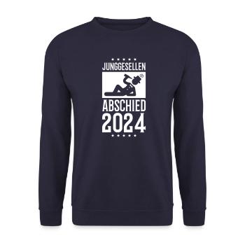 Junggesellenabschied 2024 - Unisex Pullover - Navy - Vorne - Alina (178cm) & Michal (187cm)