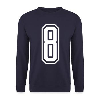 8 Numéro de numéro - Sweat-shirt Unisexe - marine - Devant - Alina (178cm) & Michal (187cm)