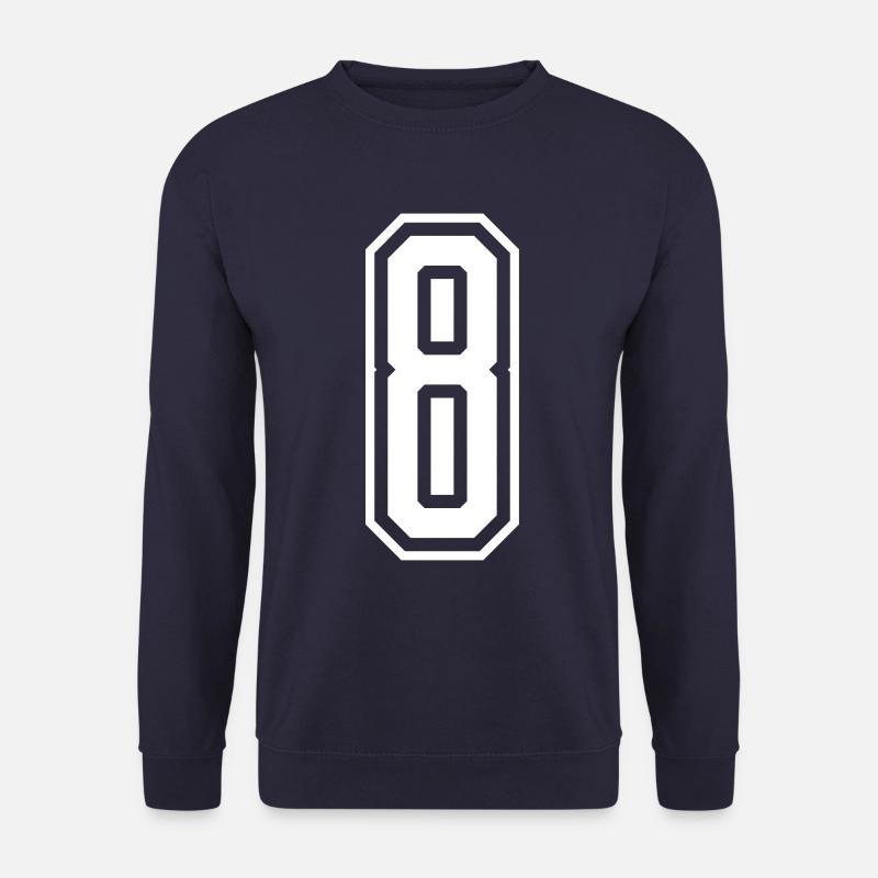 8 Numéro de numéro - Sweat-shirt Unisexe - marine