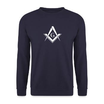 franc-maçon symbole, équerre & compas maçonniques - Sweat-shirt Unisexe - marine - Devant - Alina (178cm) & Michal (187cm)