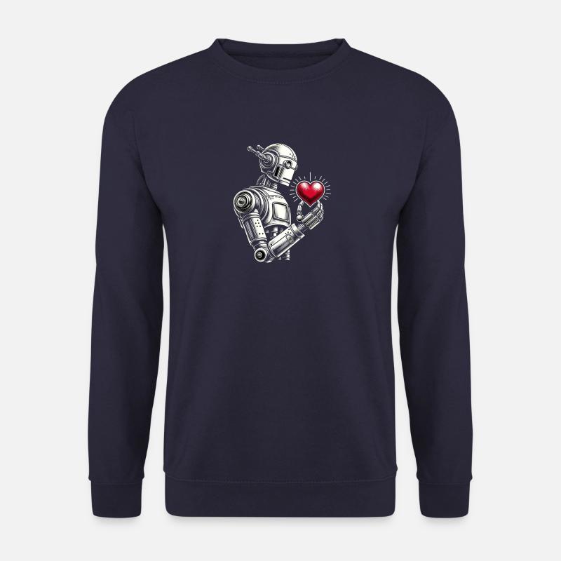 Robot with a heart - Unisex Sweatshirt - navy