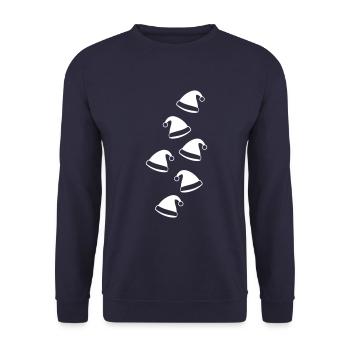 Bonnet de Noël chapeau de père Noël - Sweat-shirt Unisexe - marine - Devant - Alina (178cm) & Michal (187cm)