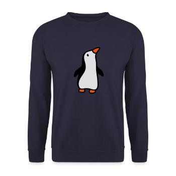 Penguin looks up 3 - Unisex Sweatshirt - navy - Front - Alina (178cm) & Michal (187cm)