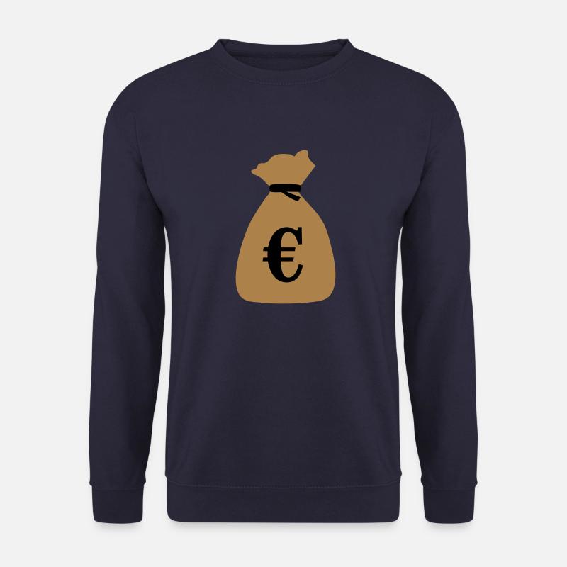 Geldsack, Sack voll Geld, Gold, €, Euro - Unisex Pullover - Navy