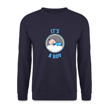 It´s a Boy Design - Unisex Pullover - Navy - Vorne - Alina (178cm) & Michal (187cm)