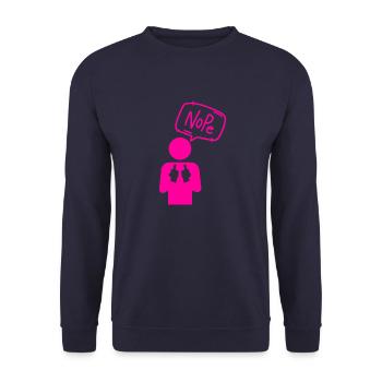 Nope - Unisex Pullover - Navy - Vorne - Alina (178cm) & Michal (187cm)