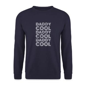 Daddy Cool Father Retro - Unisex Sweatshirt - navy - Front - Alina (178cm) & Michal (187cm)