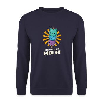 Dessert Mochigome Mochi Japan Eis Reis Spruch - Unisex Pullover - Navy - Vorne - Alina (178cm) & Michal (187cm)