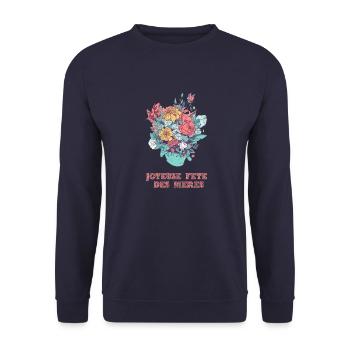 Joyeuse fête des mères - Sweat-shirt Unisexe - marine - Devant - Alina (178cm) & Michal (187cm)