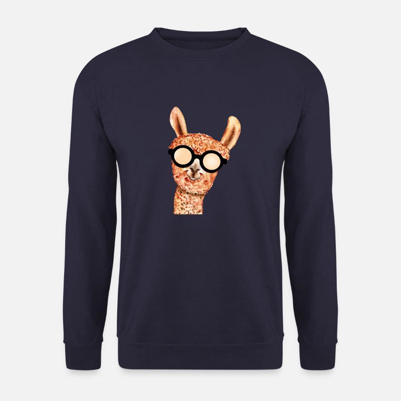 Cute llama with sunglasses - Unisex Sweatshirt - navy
