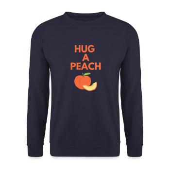 HUG A PEACH - Unisex Sweatshirt - navy - Front - Alina (178cm) & Michal (187cm)