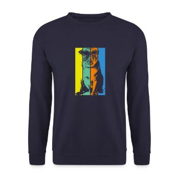 Cooler Maps mit Sonnenbrille - Unisex Pullover - Navy - Vorne - Alina (178cm) & Michal (187cm)