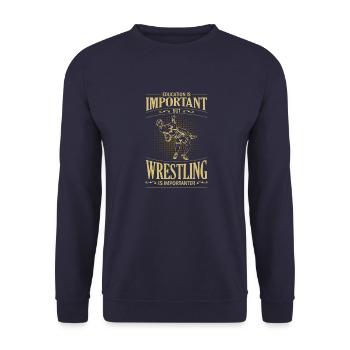 Wrestler Ringen Wrestling Kampfsport Suplex - Unisex Pullover - Navy - Vorne - Alina (178cm) & Michal (187cm)