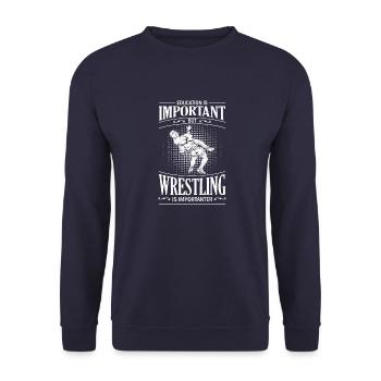 Wrestler Ringen Wrestling Kampfsport Suplex - Unisex Pullover - Navy - Vorne - Alina (178cm) & Michal (187cm)