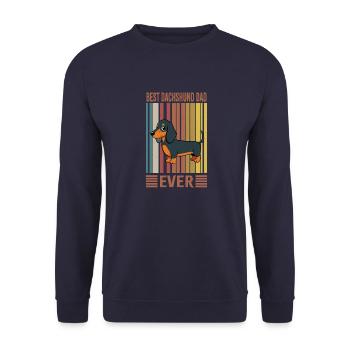 Dachshund Dad Dackel Geschenk - Unisex Pullover - Navy - Vorne - Alina (178cm) & Michal (187cm)