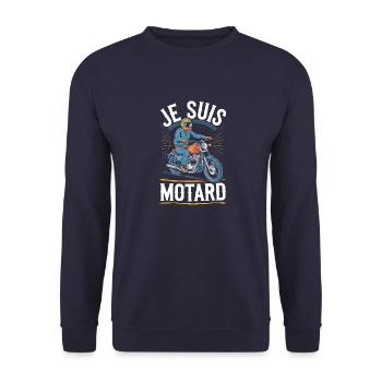 Je suis motard - Sweat-shirt Unisexe - marine - Devant - Alina (178cm) & Michal (187cm)