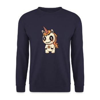 Licorne Halloween Zombie - Sweat-shirt Unisexe - marine - Devant - Alina (178cm) & Michal (187cm)