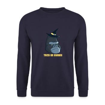 Halloween Gorilla 2 - Unisex Pullover - Navy - Vorne - Alina (178cm) & Michal (187cm)