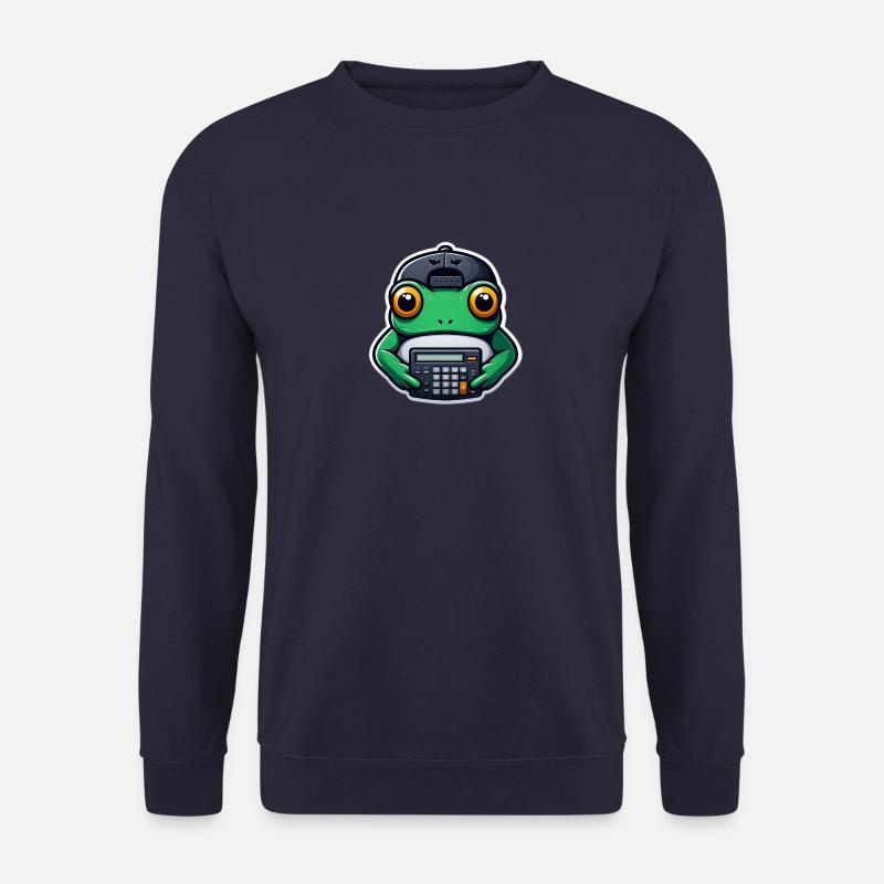 Frog with Calculator - Unisex Sweatshirt - navy