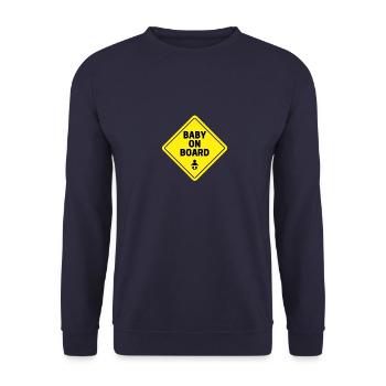 baby on board - Unisex Sweatshirt - navy - Front - Alina (178cm) & Michal (187cm)