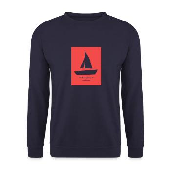 Let the wind guide you to new horizons. - Unisex Sweatshirt - navy - Front - Alina (178cm) & Michal (187cm)